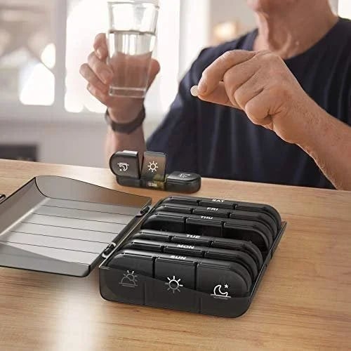 (🔥 Summer Hot Sale - Save 47% OFF) 21 Grid Black Pill Box Sorting Box, Buy 2 Free Shipping