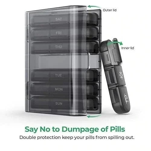 (🔥 Summer Hot Sale - Save 47% OFF) 21 Grid Black Pill Box Sorting Box, Buy 2 Free Shipping